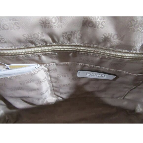 Michael Kors Ciara Large Top Zip Saffiano Leather Satchel Handbag Optic White - Picture 4 of 9